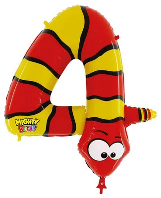 Produktbild von Riesenzahl Folienballon Animaloon 40"/102cm | #4 Schlange