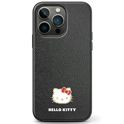 Produktbild von Hello Kitty HKHCZF5PGHDLMK Z Flip5 F731 schwarz/schwarzes Hartschalenetui mit Metalllogo und Katzenkopf
