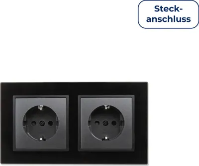 Produktbild von Steckdosen Set McPower Flair "Beginner 2S-Style Profi", anthrazit, schwarzer Glasrahmen, Klemmanschluss