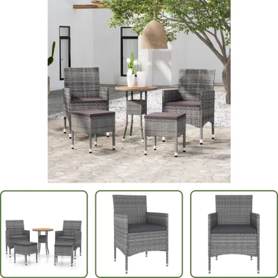 Obrázek produktu pro The Living Store 5 tlg. Garten-Lounge-Set Poly Rattan Grau