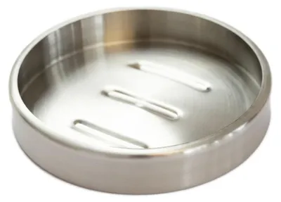 Produktbild von Bagnoxx Seifenschale Edelstahl Grau Silber 11cm Durchmesser, 2cm Höhe Seifenhalter, Seifenablage, Seifenabtropfschale
