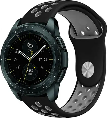 Produktbild von Strap-it Samsung Galaxy Watch 42mm Sportarmband (Schwarz / Grau)