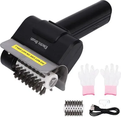 Produktbild von Elektrische Grillbürste, 1100 U/min - Edelstahlbürsten für Gasgrills, Holzkohlegrills, Keramikgrills und Gusseisen-Grills - Reinigungsbürste