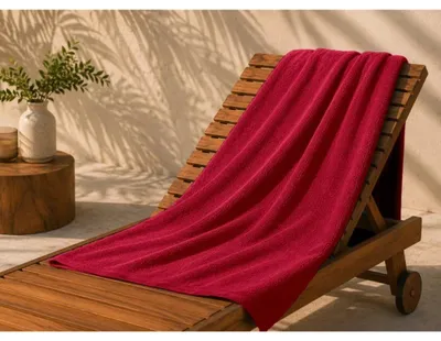 Produktbild von Frottee-Strandtuch - 100x150 cm - Rot