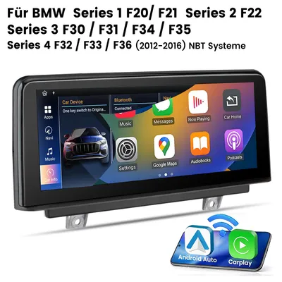 Obrázek produktu pro Hexinex 10,25palcový displej s Linuxem a CarPlay pro BMW řady 1, 2, 3, 4 (F20, F21, F22, F30, F31, F34, F35, F32, F33, F36) (2012–2016), systém NBT, 2 GB + 8 GB