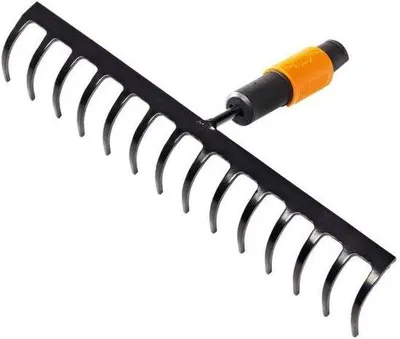 Immagine prodotto di rastrello a 14 denti Larghezza: 36 cm Acciaio temprato Nero/Arancione QuikFit 1000653