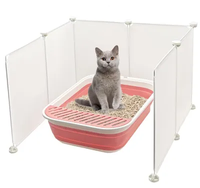 Productafbeelding van VCEPJH Kattenbakomheining, spatwaterbescherming, extra groot, hoge wand, urinebescherming