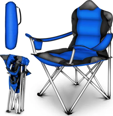 Image de Chaise de camping - Chaise pliante - Chaise de pêche - Pliable - Pour les voyages - Bleu