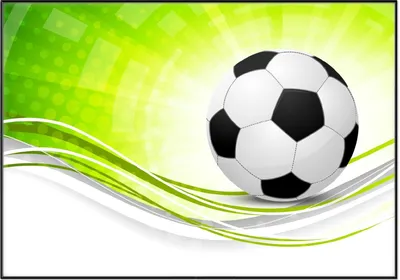 Produktbild von Wallario Wandbild Fußball - grün weiße Wellen Muster, Größe: 70,30 x 100,30 cm, Poster mit schwarzem Aluminiumrahmen