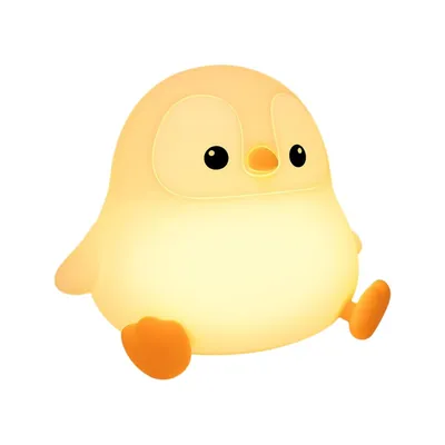 Produktbild von Pinguin Nachtlicht Kinder, Silikon Baby Nachtlampe dimmbar, Squishy Touch Nachttischlampe mit Timer & 2 Helligkeitsstufen, wiederaufladbar 1200 mAh