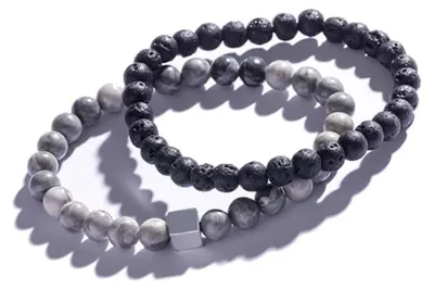 Image de Ensemble de bracelets en minéraux pour homme MCGB5083 (2 x bracelets)