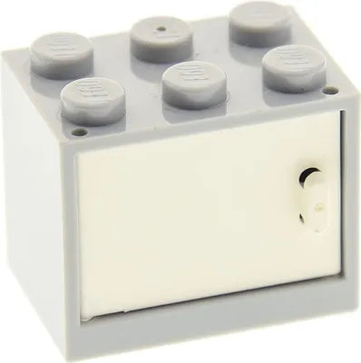 Produktbild von 1x Lego Schrank Gehäuse 2x3x2 neu-hell grau Tür weiß Kiste Box 4533 4532a