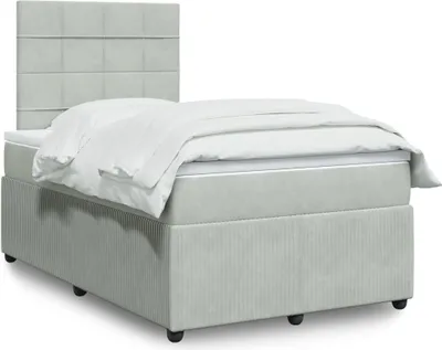 Produktbild von Maison Exclusive - Boxspringbett mit Matratze Hellgrau 120x200 cm Samt