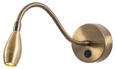 Image de Applique murale Lampe LED en métal cuivre vintage 8 x 38 x 15 cm 1 W 2700 K IP20 réglable