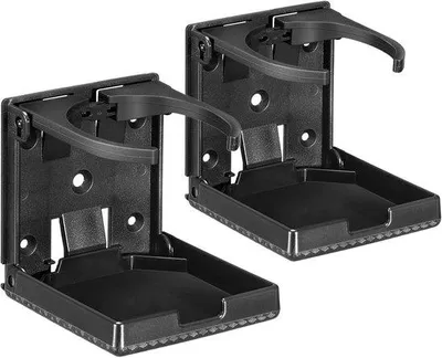 Produktbild von Klapfahrzeughalter, 2 Stück, inklappbar, für Auto, Flaschenhalter, Boot, Accessoires, Becherhalter für Camper, Jacht, LKW, Haus, passend für die meisten Größen, 60-100 mm, schwarz