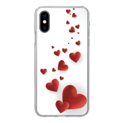 Produktbild von MuchoWow® Handyhülle Schutzhülle Hülle für iPhone X Eine Illustration eines Pfades der Herzen Silikon Softcase Handy Hülle - Handyhülle