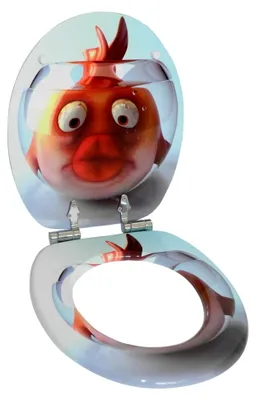 Produktbild von Toilettensitz mit sanfter Absenkautomatik, stabiler Toilettendeckel, einfache Montage, Goldfisch