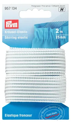 Rimpelband Elastik 25mm Weiß 2m