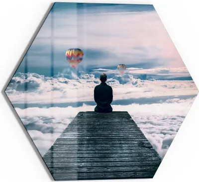 Produktbild von DEQOART Glasbild Echtglas 55x48 cm 'Horizontträumer' Wandbild Bild modern Deko