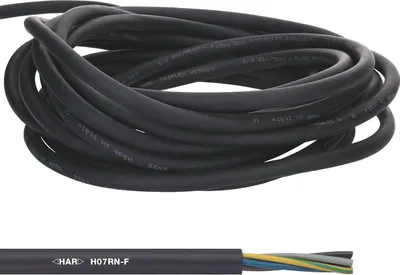 Image de 10 mètres Lapp 16001233 H07RN-F 4x1,5 mm² câble caoutchouc flexible avec conducteur de protection I câble résistant aux UV pour l'extérieur I résistant à l'huile I résistant au froid I câble de raccordement 4G1,5 mm2 noir
