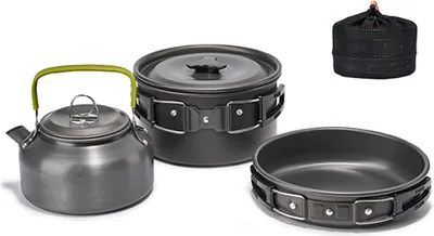 Obrázek produktu pro Camping Hiking Cookware Set Outdoor Portable Picnic Cookware Kit Aluminium Pot Fry Pan Set Travel Cooking Accessories