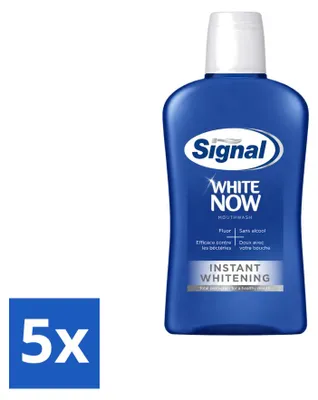 Zdjęcie produktu dla 5 płynów do płukania ust Signal White Now - 0% alkoholu - 500 ml - zestaw ekonomiczny - 5 sztuk