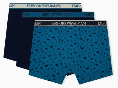 Obrázek produktu pro Pánské boxerky Emporio Armani CORE Logoband, modrá barva, balení 3 kusů, velikost L