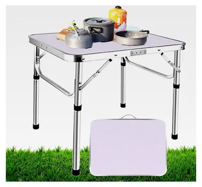 Produktbild von Faltbarer Picknicktisch aus Aluminiumlegierung für den Außenbereich, kleiner Tisch für Grillen, Wandern und Reisen, mit 2 verstellbaren Höhen von 25,9 cm und 56 cm