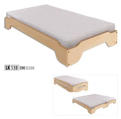 Produktbild von Bett Massivholz 90x200 Einzelbett Kiefer massiv Jugendbett Vollholzbett Holz Neu