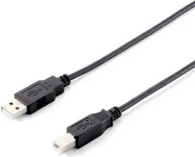 Produktbild von Equip USB 2.0 A auf B Kabel, 5.0m ,M/M, Schwarz, 5 m, USB A, USB B, USB 2.0, Männlich/Männlich, Schwarz