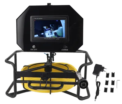 Zdjęcie produktu dla 30-metrowa przemysłowa kamera do inspekcji kanalizacji 1080P IP68 Wodoodporna kamera do inspekcji rur z kartą 8 GB Bateria 4500 mAh Wtyczka UE 100–240 V