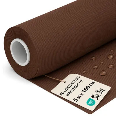Produktbild von Polyesterstoff wasserdicht Stoff Meterware 5 m x 160 cm - markisenstoff markisenstoffe canvas und polsterstoff möbelstoff futterstoff segeltuch und vorhangstoff Braun -zertifikat