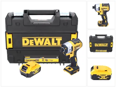 Image de DeWalt DCF 887 Brushless 18 V Clé à chocs sans fil avec mandrin hexagonal 1/4" + 1 x Batterie 5 Ah + Coffret de transport TSTAK - sans Chargeur