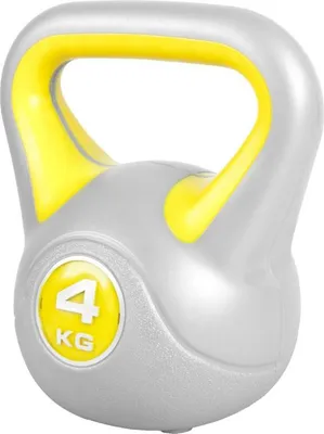 Obrázok produktu pre Gorilla Sports Kettlebell činka, vinylová, žltá, 4 kg
