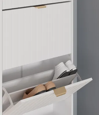 Obrázek produktu pro Skříň na boty Vicco Helge Bílá 60 x 166.7 cm 4 přihrádky, Model 54237