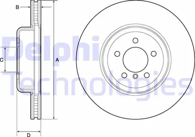 Produktbild von 2x DELPHI Bremsscheibe BG9158C für BMW 3 Touring (F31) 3 Limousine (F30 F80)