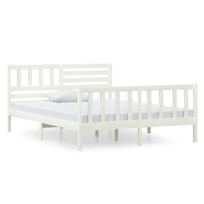 Produktbild von vidaXL Massivholzbett Weiß 120x190 cm