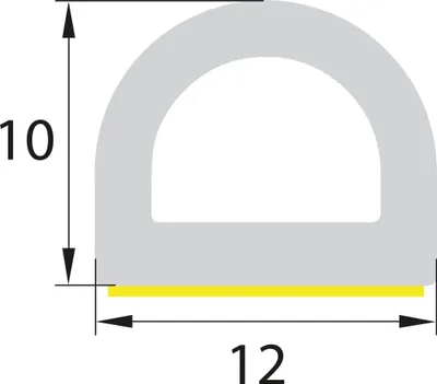 Produktbild von DP7 EPDM Moosgummi Halbrundprofil D Profil 12x10 mm selbstklebend Gummidichtung