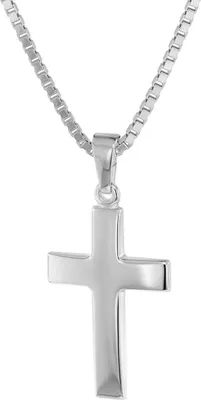trendor 39910 Kreuz 21 mm Weißgold 333 (8 Kt) mit Silber-Halskette 1