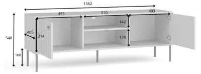 Immagine prodotto di raumhirsch, mobile TV, colore grigio, dimensioni 156 x 55 x 41 cm