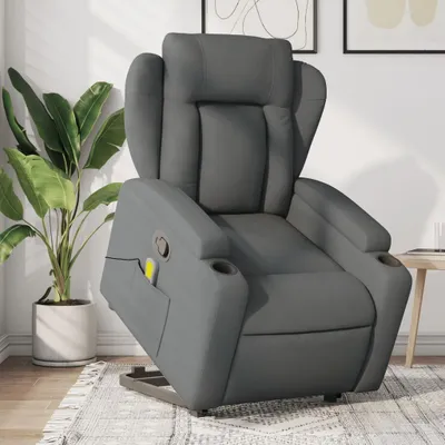 Produktbild von Cloris DesignMöbel Massagesessel mit Aufstehhilfe Dunkelgrau Stoff , Klassische Sessel 2024 Neu
