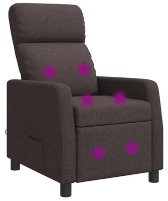 Immagine prodotto di Poltrona massaggiante relax, colore marrone scuro, rivestita in tessuto