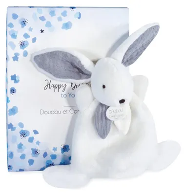 Imagen del producto de Doudou: Caja de regalo azul, conejito pequeño de 17 cm