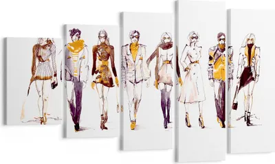 Produktbild von Bild auf Leinwand - Leinwandbild - eleganc e Farbe weiblich Mannequins - 100x60cm - Wand Bild - Wanddeko - Leinwanddruck - Bilder - Kunstdruck - Leinwand bilder - Wandkunst - EG100x60-3093