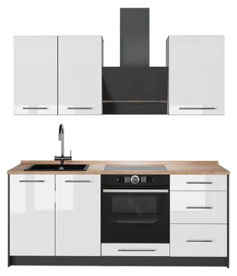 Obrázek produktu pro Jednotková kuchyně Vicco Fame-Line Bílá vysoký lesk/Antracit 190 cm, PD Dub, Model 64864