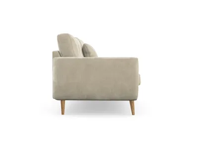 Produktbild von Harris 3-Sitzer-Sofa, Massivholzkonstruktion, skandinavischer Stil, Hohe Beine aus Eichenholz, gewachst, Chenille-Stoff Boston Toffee
