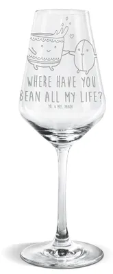 Produktbild von Mr. & Mrs. Panda Weinglas Kaffee Bohne - Transparent - Geschenk, Weißweinkelch, Kaffeebohne, Weißwein Glas, wein, Genuss, Zufriedenheit, Lustige Sprüche, Für, Glück