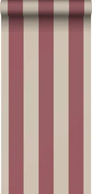 Produktbild von Sanders & Sanders Tapete Streifen Dunkelrot und Beige 53 cm x 10.05 m