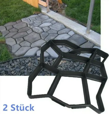 Immagine prodotto di 2 pezzi stampo in calcestruzzo fai da te stampo per pavimentazione stampo in plastica pietre naturali terrazza giardino passerella 43×43×4cm