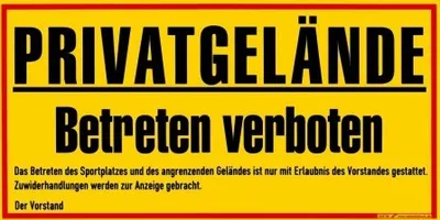 Produktbild von Warnschild PRIVATGELÄNDE - Privatgelände Betreten verboten - 308798 - 40cm x 20cm - Kunststoffschild